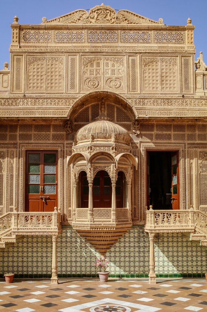 jaisalmer, house, building, india, nature, desert, wind house