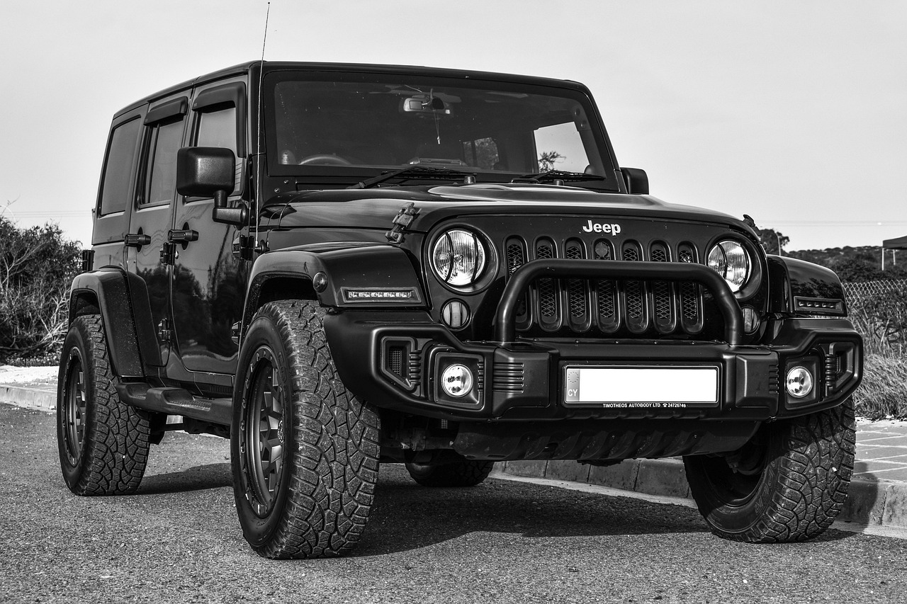 vehicle, car, transportation system, truck, drive, wheel, jeep, luxury, suv, car wallpapers, 4x4, black and white, gray car, gray truck